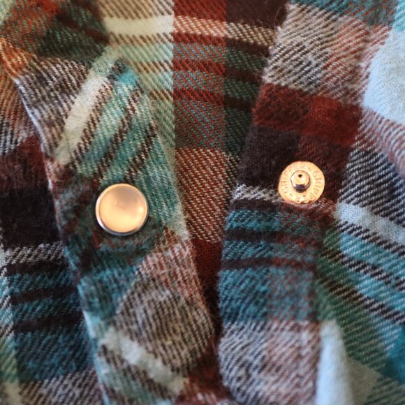 Bit & Bridle Large Flannel Western Style Pearl Snap 100% Cotton Flannel Shirt - Picture 4 of 13